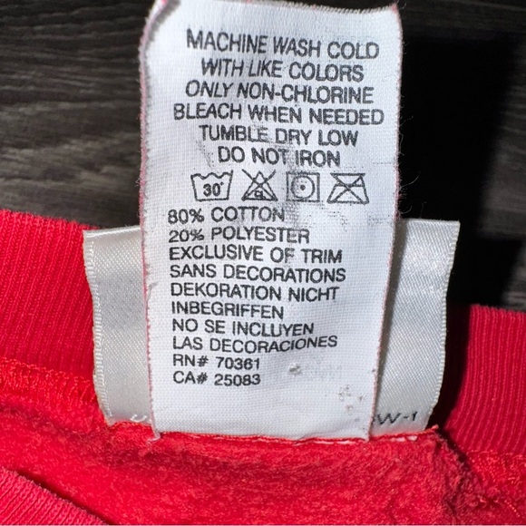 Vintage 90s Mickey Mouse Walt Disney World Red Crewneck Sweater Small Pullover - Picture 7 of 10